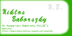 miklos baborszky business card